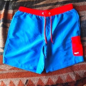 NEFF Red/Blue swimming trunks shorts Medium NWOT